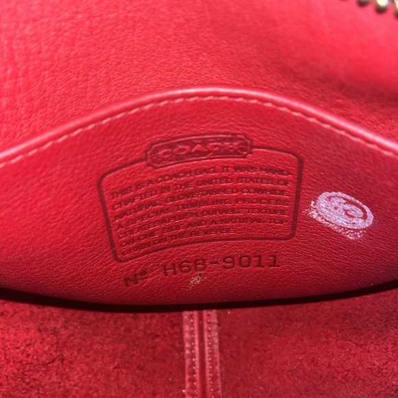 Coach Red Suede Shoulder Bag - Picture 5 of 6